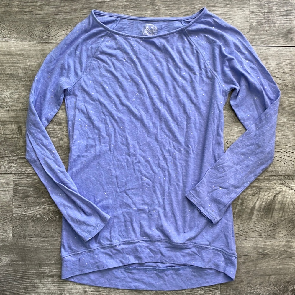Lavender Long Sleeve SO Girls Sparkle Tee Size 12